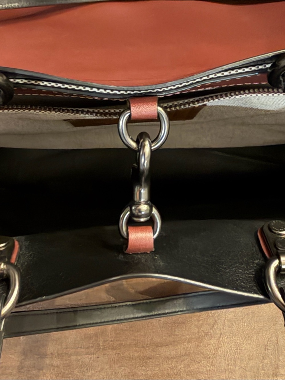 Coach 1941 Rogue Tote Glovetanned Leather Burgundy Black Large Carryall Bag - Picture 11 of 13